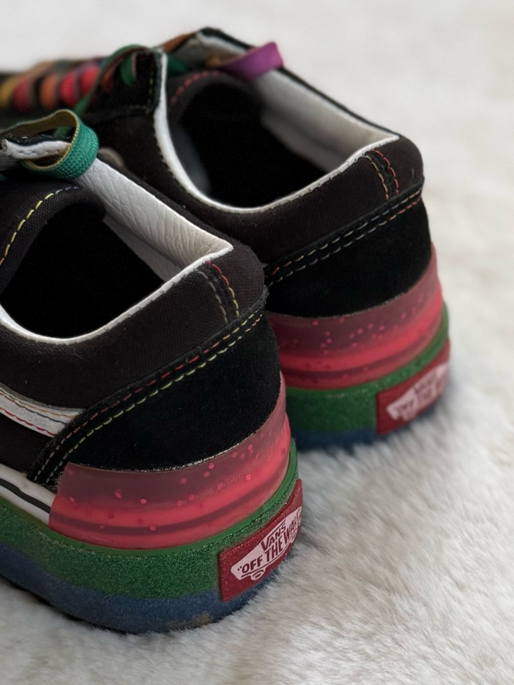 VANS Women’s 5 Old Skool Stacked Glitter Sneakers • Platform Suede Canvas Shoes - Picture 6 of 16